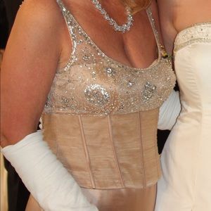 Gold beaded ball gown